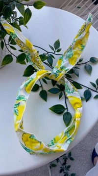 Hårbånd med wire - hvid med citrusfrugter 